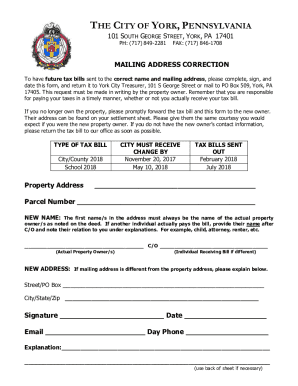 Mailing Address Correction