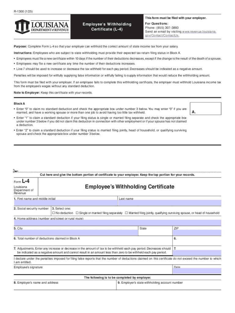 2025 louisiana l 4 form Preview on Page 1