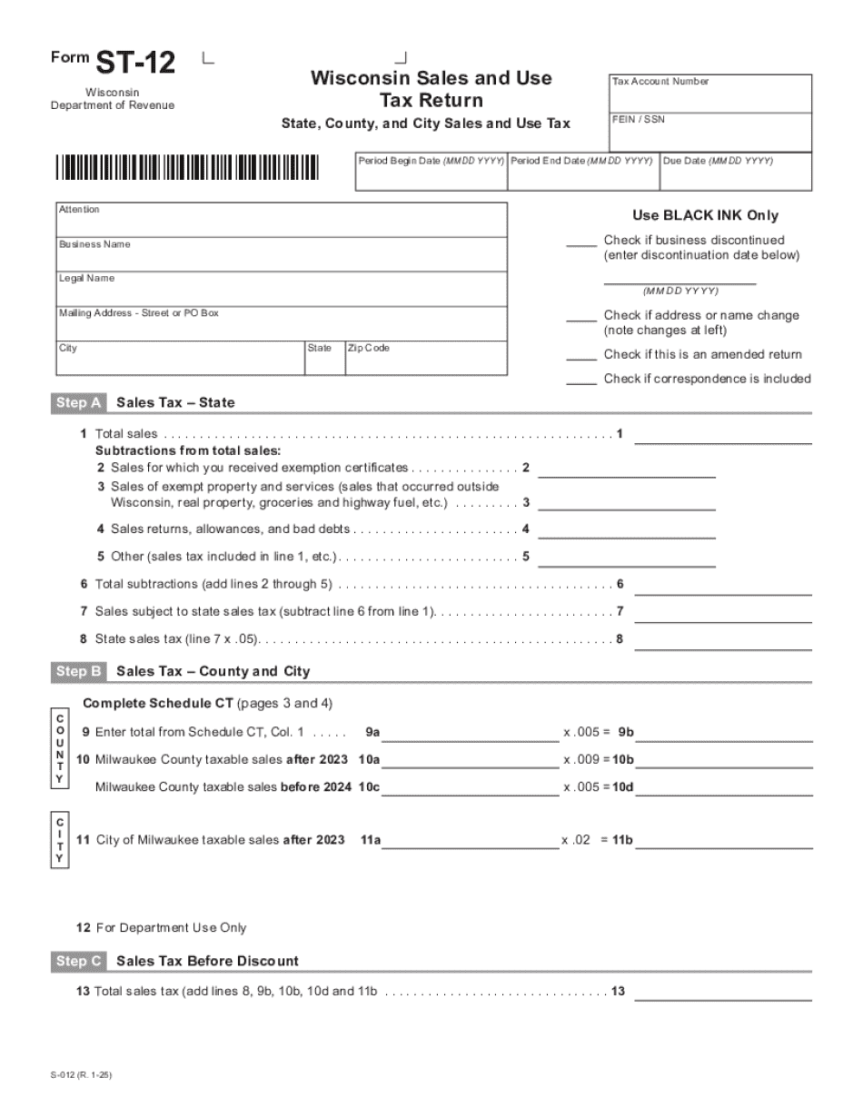 WI DoR ST-12 2025 Form