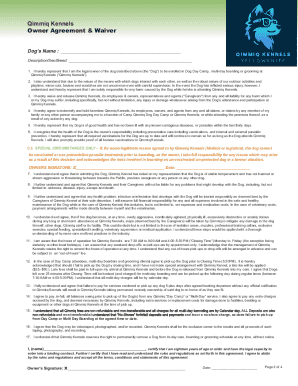 Qimmiq Kennels Owner Agreement &amp; Waiver
