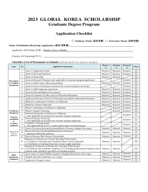 2023 Global Korea Scholarship Application