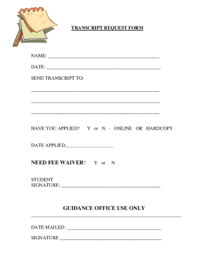 Fillable Online Transcript Request Form Fax Email Print - pdfFiller