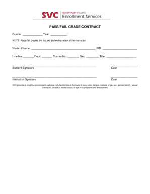 Fillable Online Pass/fail Grade Contract Fax Email Print - pdfFiller