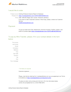 Clothing Products Oceania Report & Database