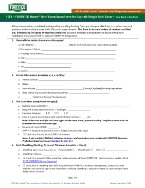 FORTIFIED Home Roof Compliance Form