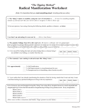 Radical Manifestation Worksheet