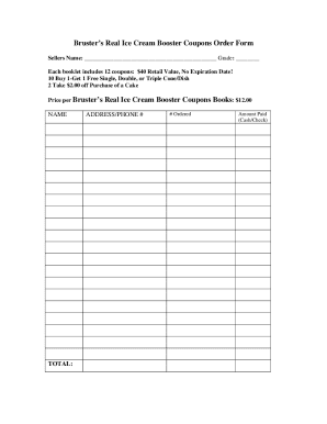 Fillable Online Bruster’s Real Ice Cream Booster Coupons Fax Email ...