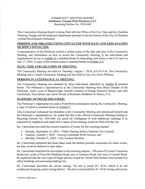 Community Meeting Report