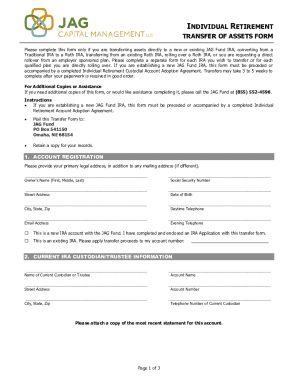 IRA Transfer of Assets Form