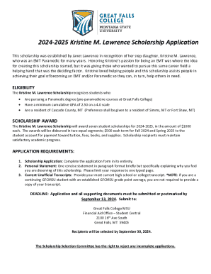 2024-2025 Kristine M. Lawrence Scholarship Application