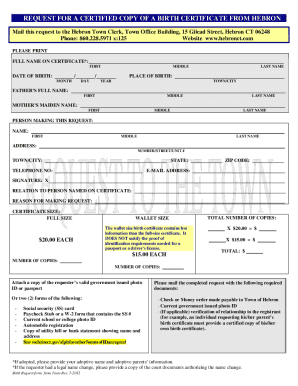 Fillable Online Birth Certificate Request Form Fax Email Print - pdfFiller