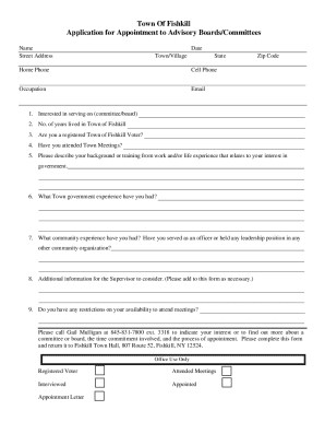 Application for Appointment to Advisory Boards/committees