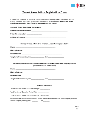 Tenant Association Registration Form