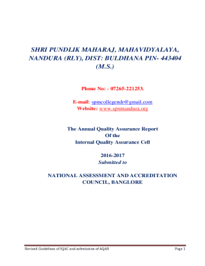 Annual Quality Assurance Report