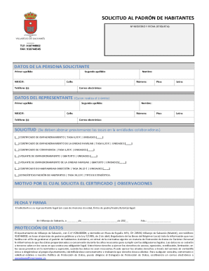 Solicitud al padrón de habitantes