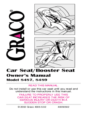 Car seat/booster seat owner’s manual
