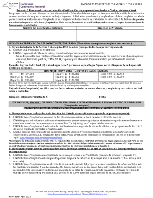Sección 3 formulario de contratación