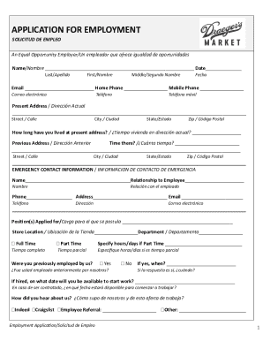 Application for employment
