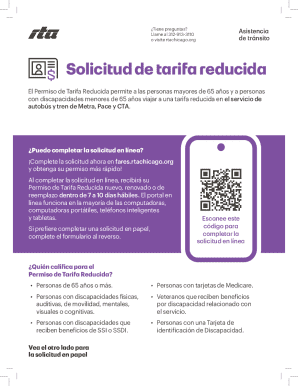 Solicitud de tarifa reducida