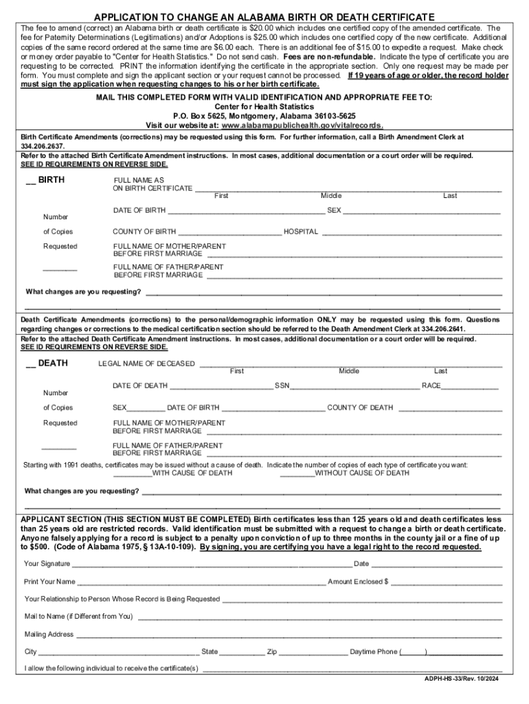 alabama certificate of death Preview on Page 1
