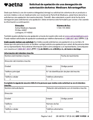 Solicitud de apelación