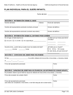 Plan individual para el sueo infantil