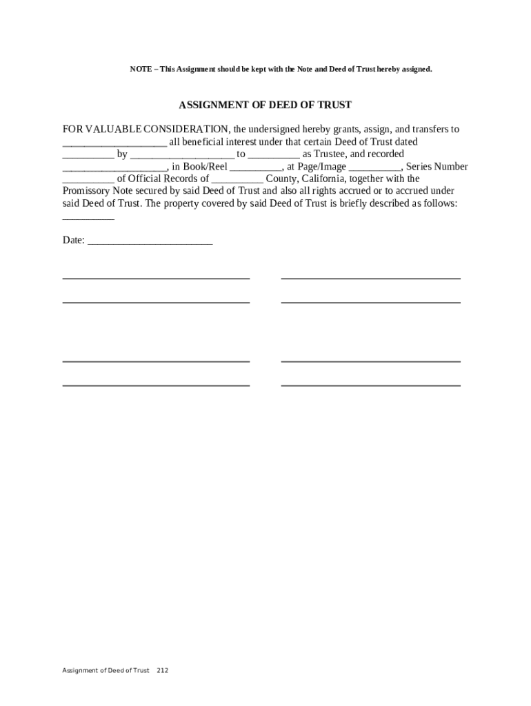 Assignment of Deed of Trust Preview on Page 1