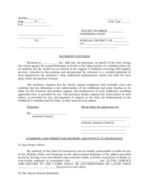 Connecticut Paternity Petition
