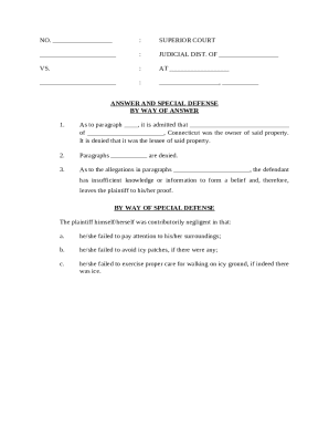 Answer and Special Defense by Way of Answer