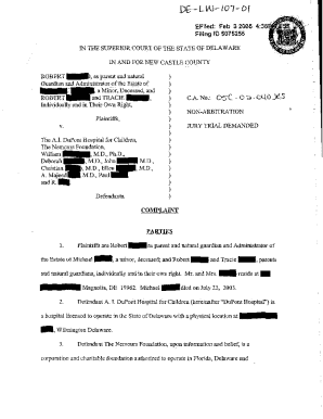 A01 Complaint for Medical Malpractice