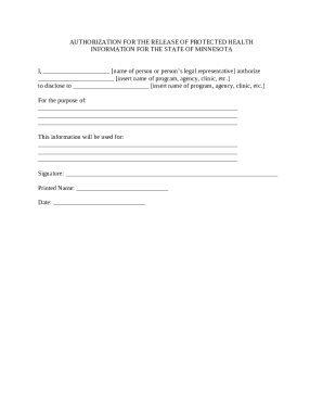 INFORMATION FOR THE STATE OF MINNESOTA