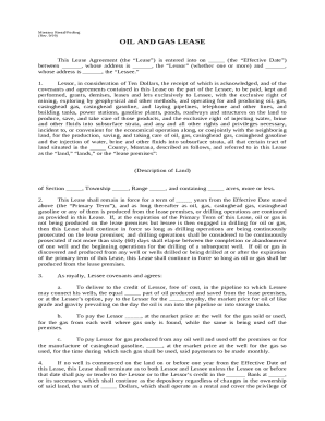 Montana Rental/pooling Oil and Gas Lease