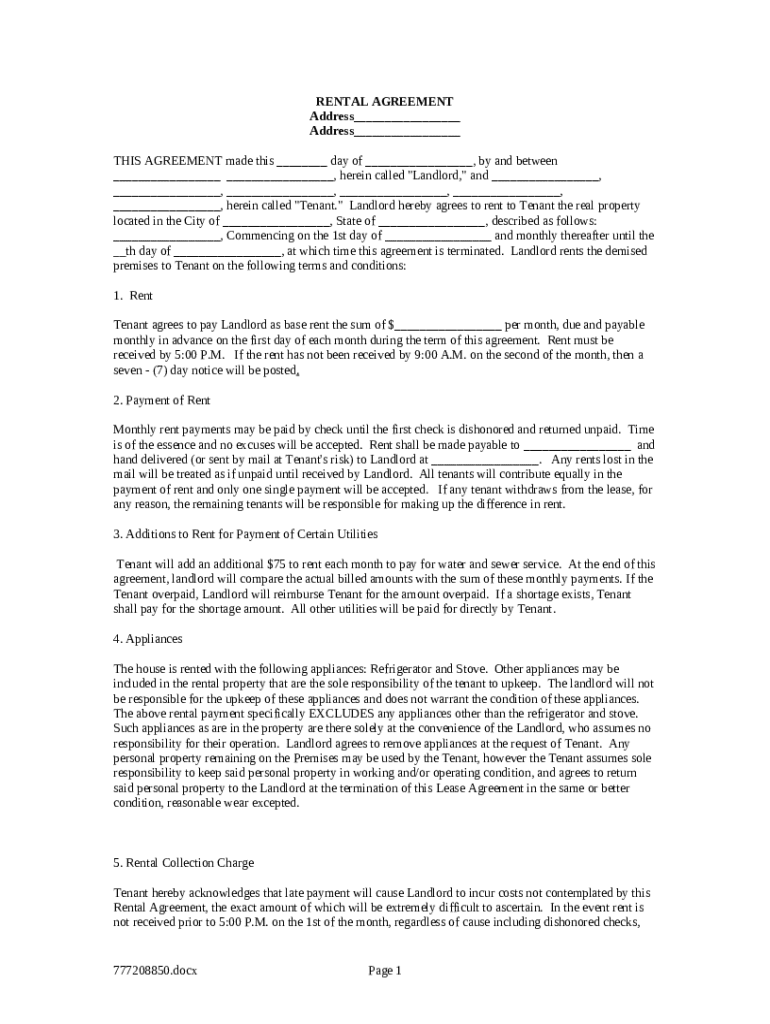 Rent Document.pdf Residential Lease Agreement - Blank Fillable Template | Fill Out, Print ...