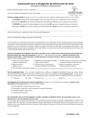 Autorización para la divulgación de información de salud