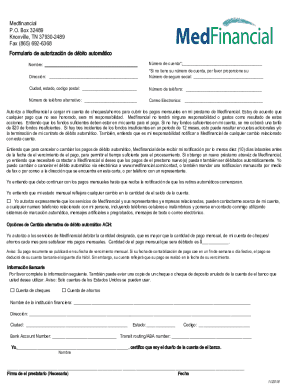 Formulario de autorización de débito automático