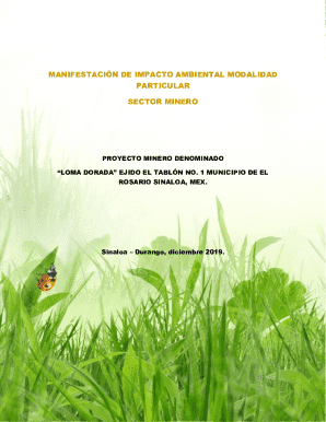 Manifestación de impacto ambiental modalidad particular