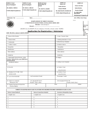 Application for Registration / Admission