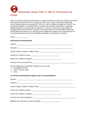 Título vi formulario de queja