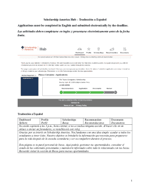 Scholarship america hub – traducción a español