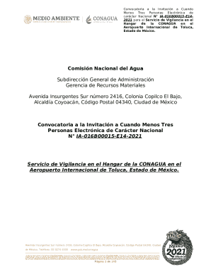 Convocatoria a la invitación a cuando menos tres personas electrónica de carácter nacional