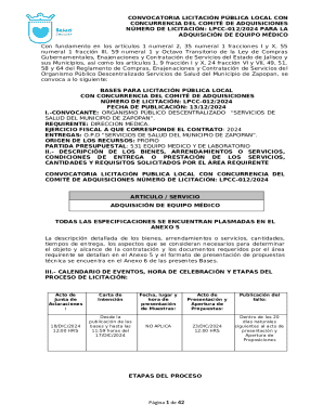Bases para licitación pública local