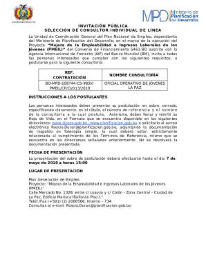 Invitación pública selección de consultor individual de línea