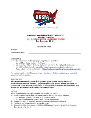 Fillable Online 2021 Environmental Leadership Award Fax Email Print