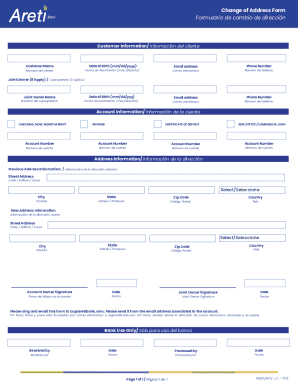 Change of address form