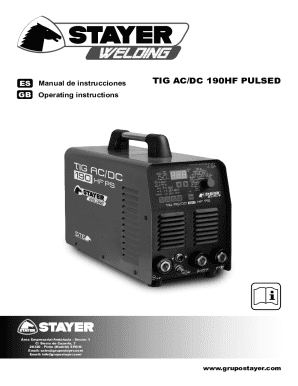 Es manual de instrucciones tig ac/dc 190hf pulsed