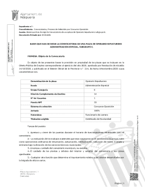 Convocatoria plaza operario sepulturero
