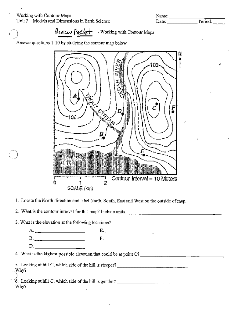 Fillable Online Working with Contour Maps Fax Email Print - pdfFiller