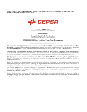 SUPPLEMENT DATED 4 FEBRUARY 2020 TO THE BASE PROSPECTUS DATED 26 APRIL 2019, AS