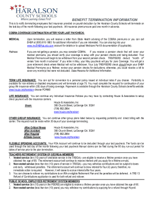 Benefit Termination Information