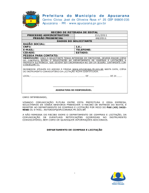 Recibo De Retirada De Edital